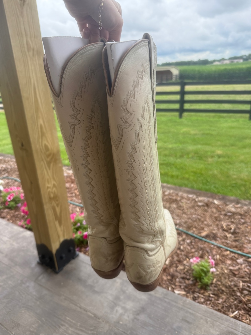 Lucchese Priscilla cowboy boot size 9 glitz cream - Picture 6 of 10